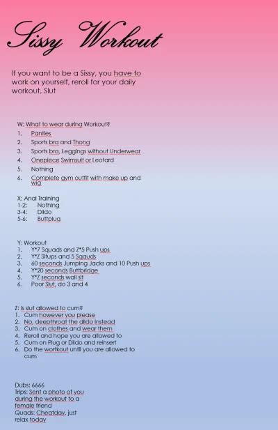 exercise fap roulette|Simple Mod Routine v3 : r/sissyfitness .